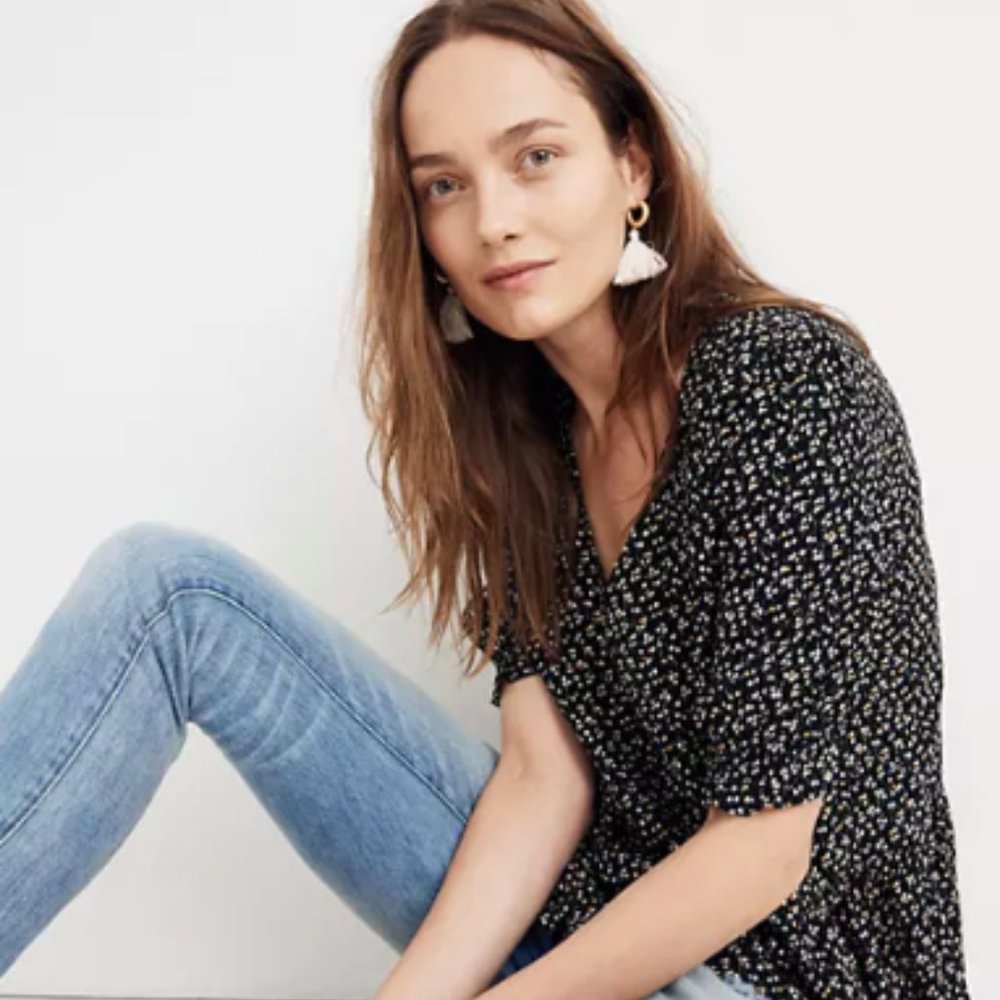 Madewell Courtyard Ruffle-Hem Top